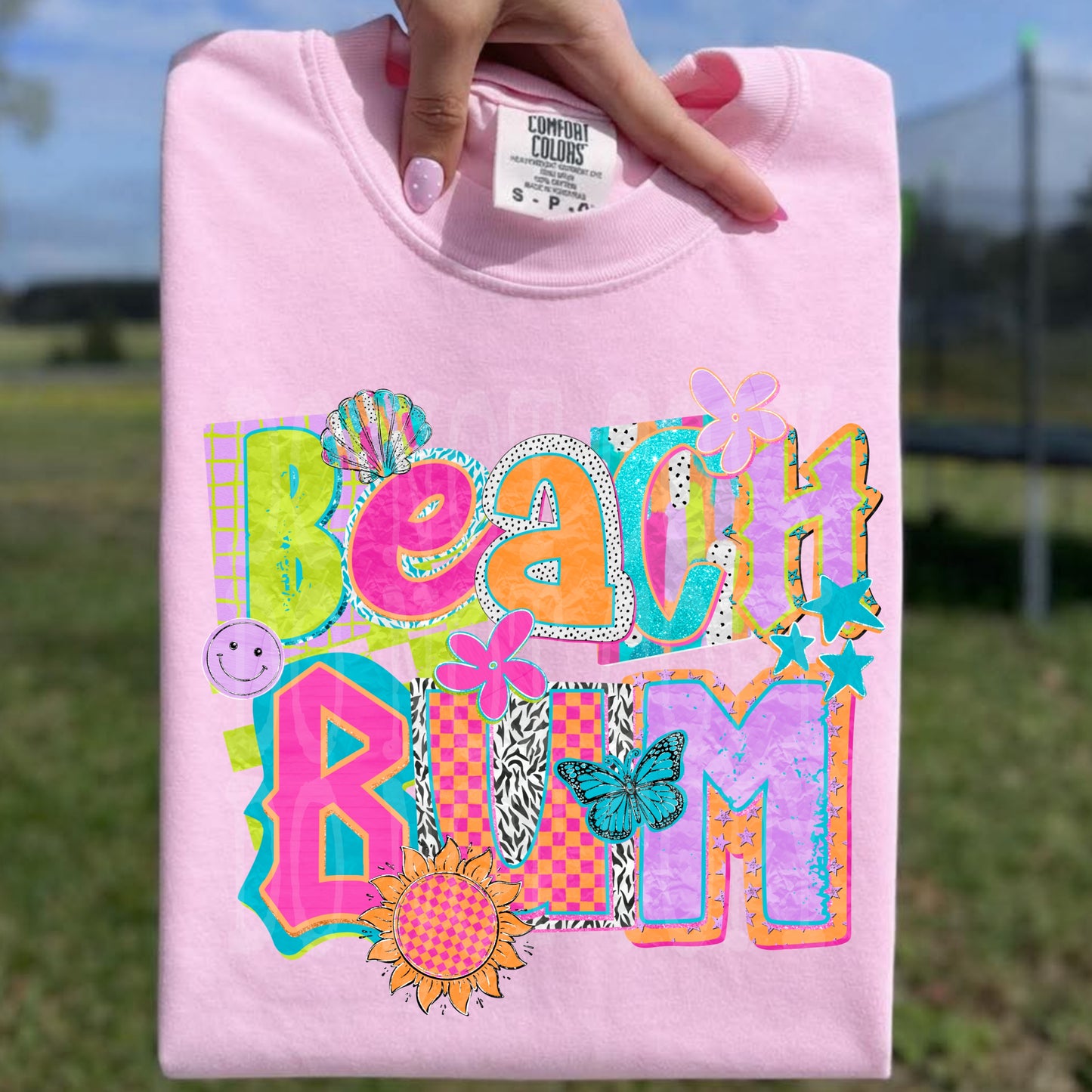 Beach Bum DTF Transfer Ready to Press | Summer Beach Life DTF | Retro Colorful Beach Design | Vacation Graphic | Trendy DTF | Red Dirt