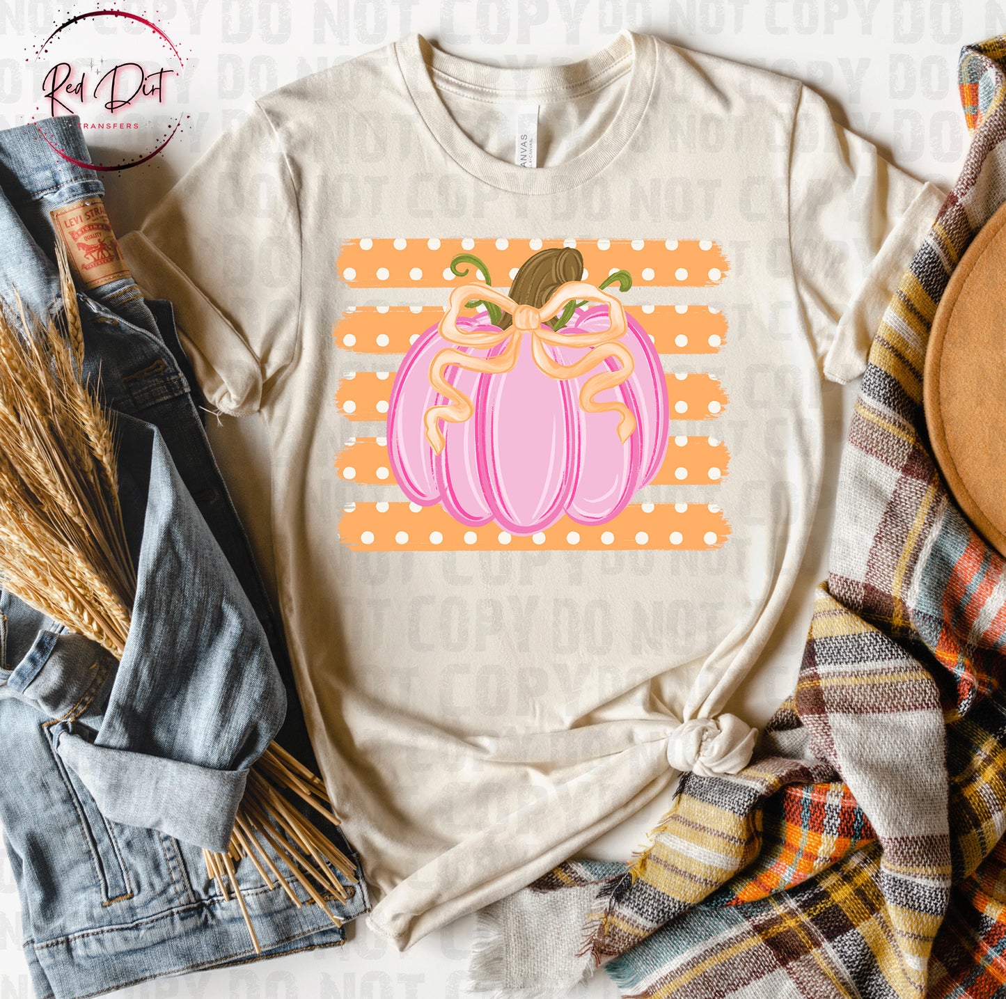 Pink Pumpkin DTF Transfer | Coquette Fall Heat Transfer | Cute Bow Pumpkin Ready to Press Transfer | Girly Autumn Shirt Design