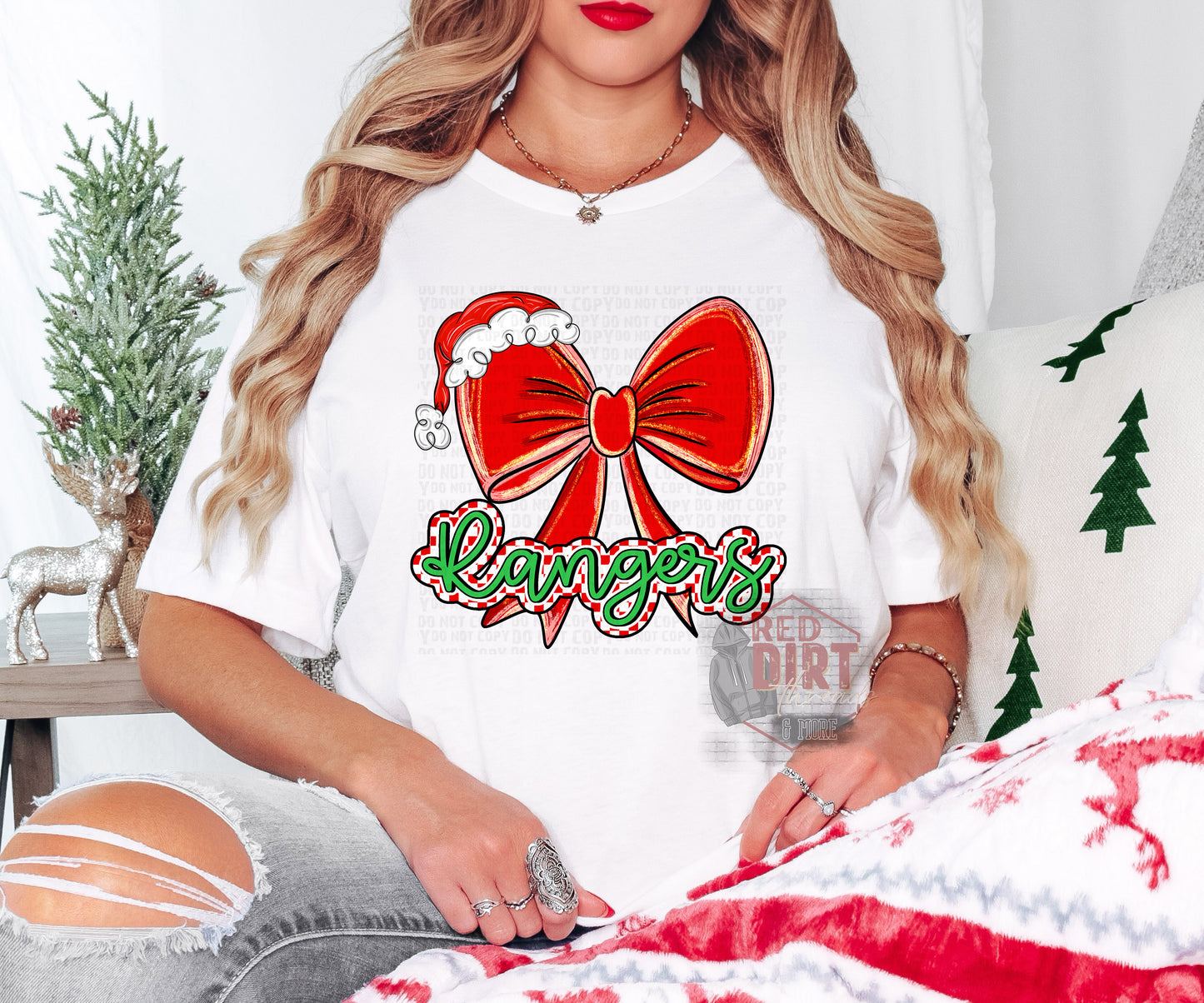 Rangers Christmas DTF Transfer | Trendy School Spirit DTF Transfer | Ready to Press | High Quality DTF Transfers | Fast Shipping