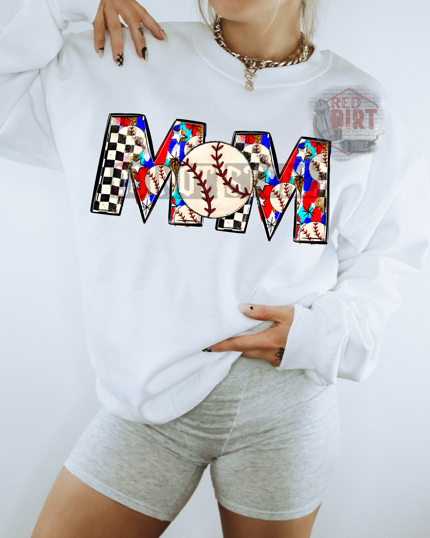 Baseball Mom DTF Transfer | Trendy Checkered DTF Transfer | High Quality Image Transfers | Ready to Press | Fast Shipping