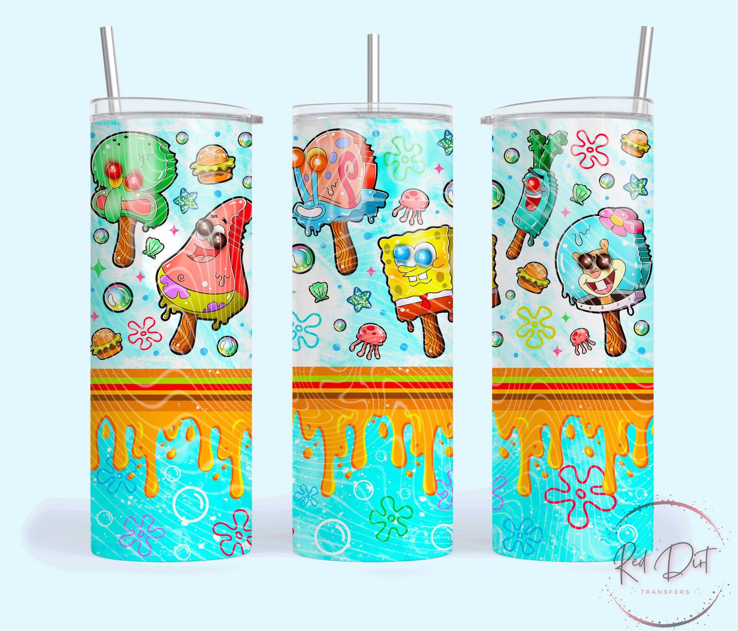 Sponge Ice Cream Insulated Tumbler with Plastic Lid and Sealed Reusable Straw | Trendy Summer Cup | Hot/Cold Tumbler