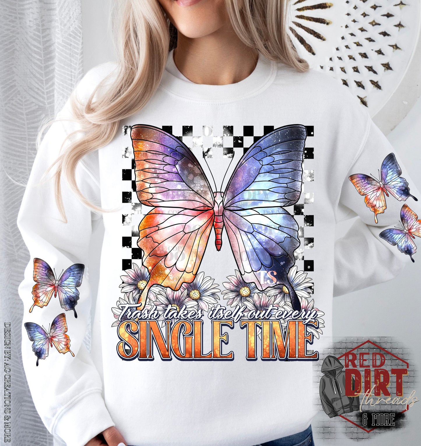 Trash Takes Itself Out Every Single Time DTF Transfer | Trendy Butterfly DTF Print | Ready to Press | High Quality DTF Transfers | Fast Shipping