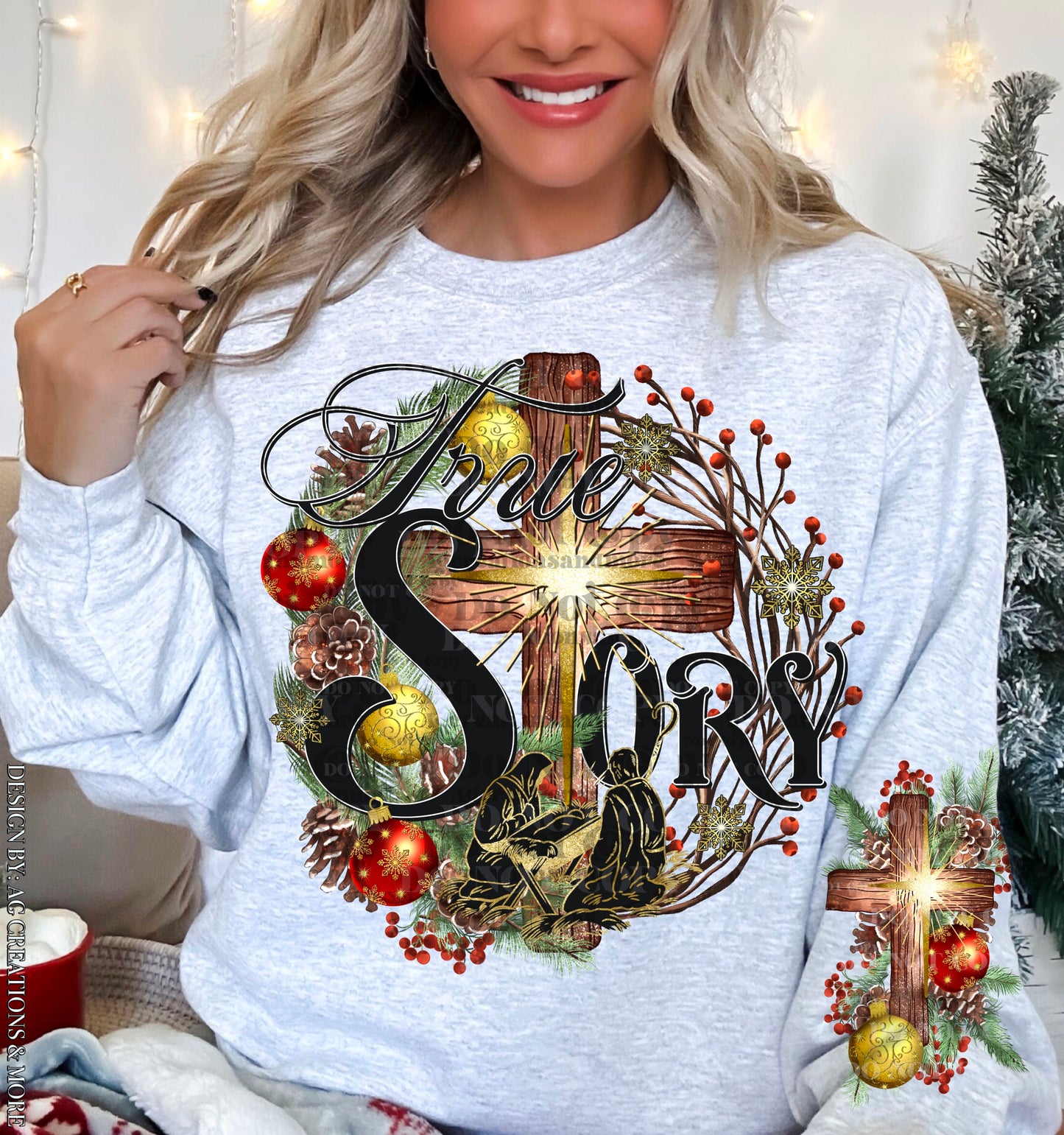 True Story DTF Transfer | Christian Cross DTF Transfer | Ready to Press | High Quality DTF Transfers | Fast Shipping