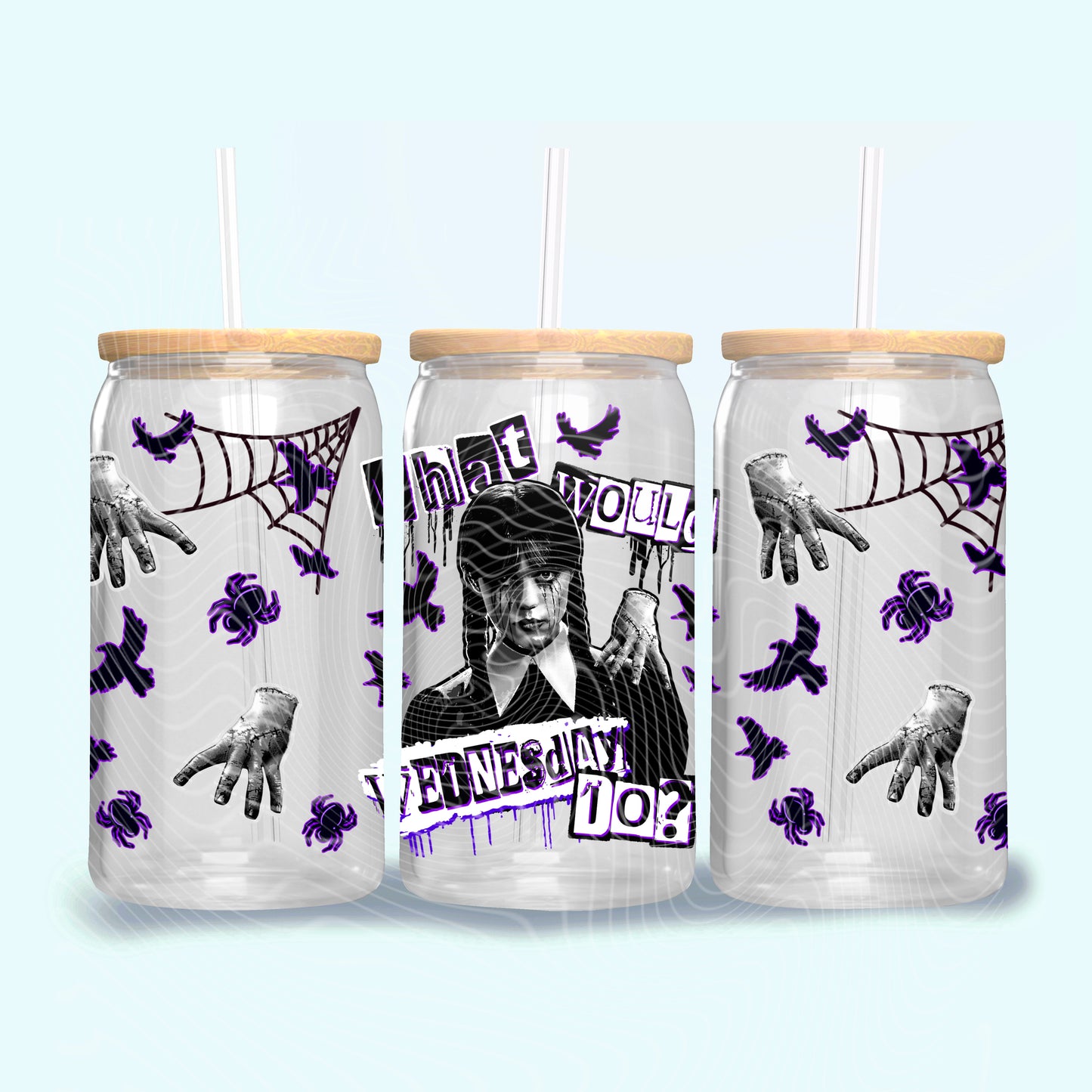 WWWD Purple UV DTF Libbey Transfer | Trendy Halloween Libbey Wrap | Ready to Transfer | High Quality | Waterproof UV Transfer
