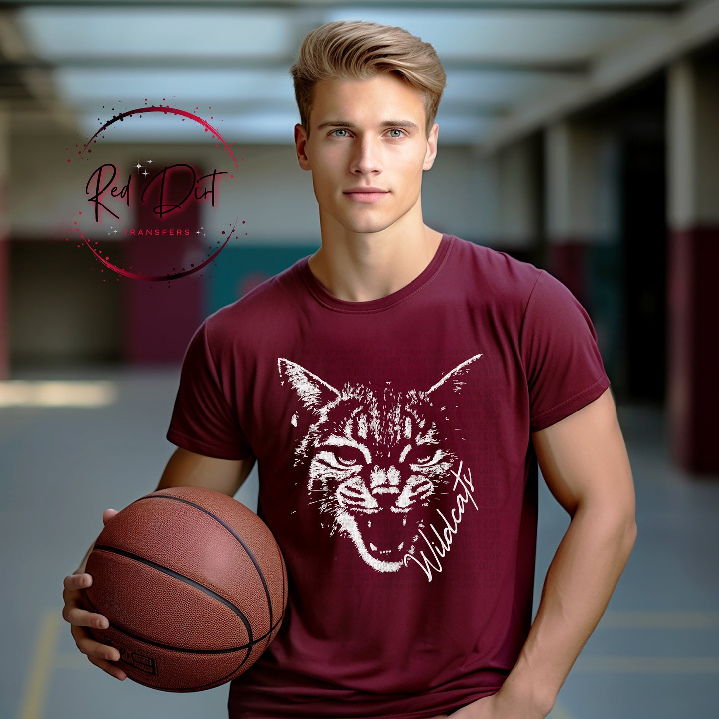 Aggressive Wildcats Mascot DTF Transfer, School Spirit Mascot Transfer, Sports Team Wildcats Design, Ready To Press Mascot Transfer