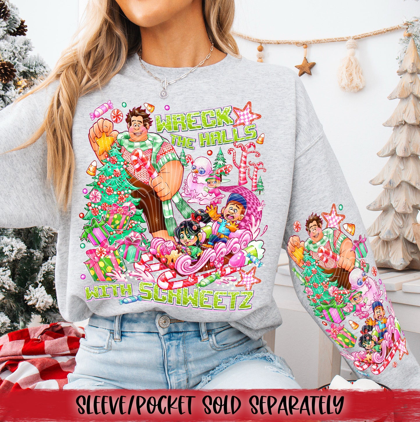 Wreck the Halls DTF Transfer | Trendy Christmas DTF Transfer | High Quality Image Transfers | Ready to Press | Instant Peel