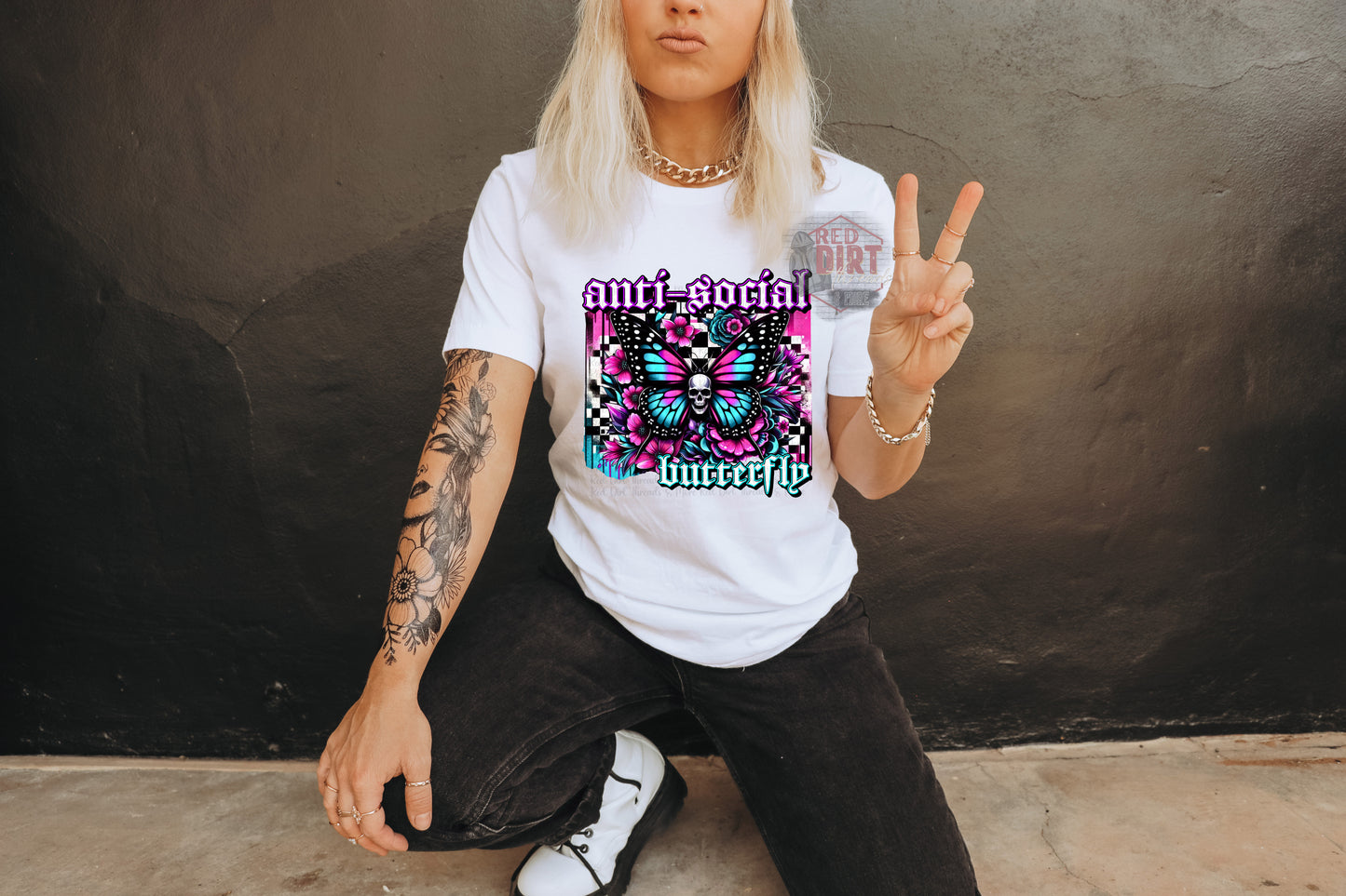 Antisocial Butterfly DTF Transfer | Trendy DTF Transfer | High Quality Image Transfers | Ready to Press | Fast Shipping