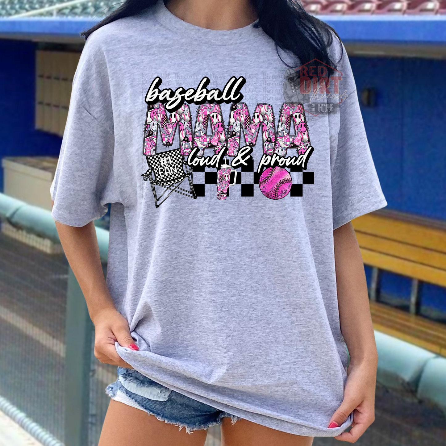 Baseball Mama Loud And Proud Pink Ball T-Shirt | Trendy Sports Shirt | Fast Shipping | Super Soft Shirts for Men/Women/Kid's