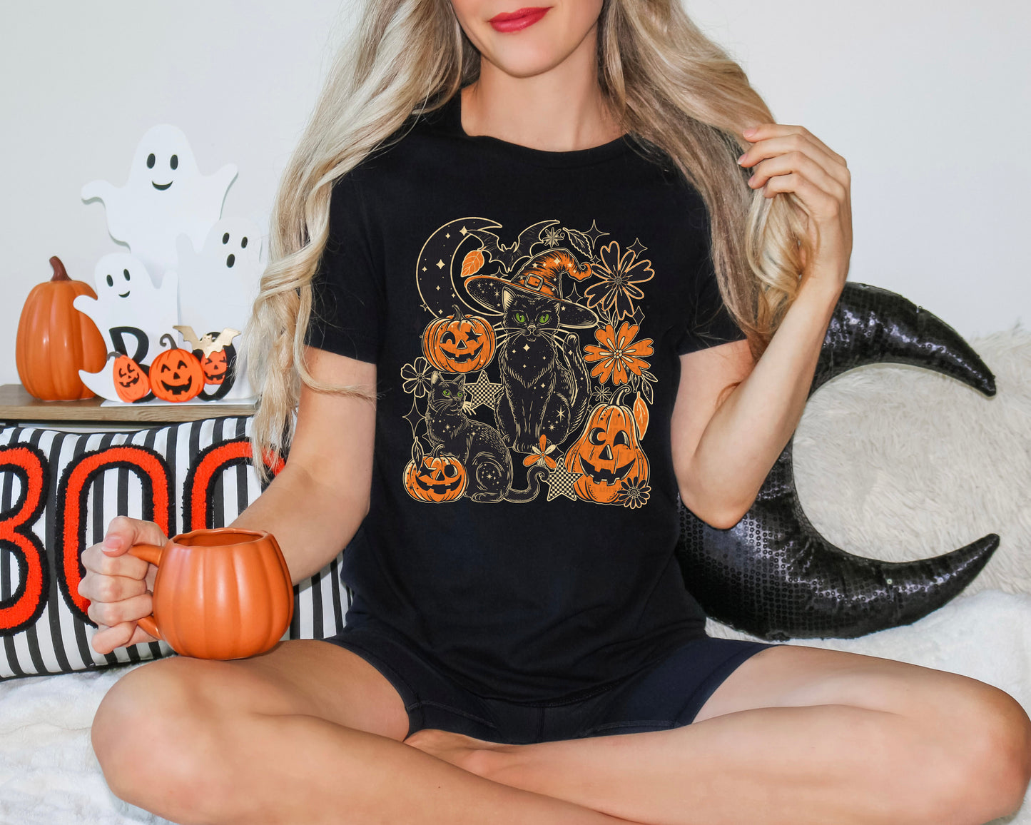 Black Cat (with outline) DTF Transfer | Trendy Halloween DTF Transfer | High Quality Image Transfers | Ready to Press | Instant Peel
