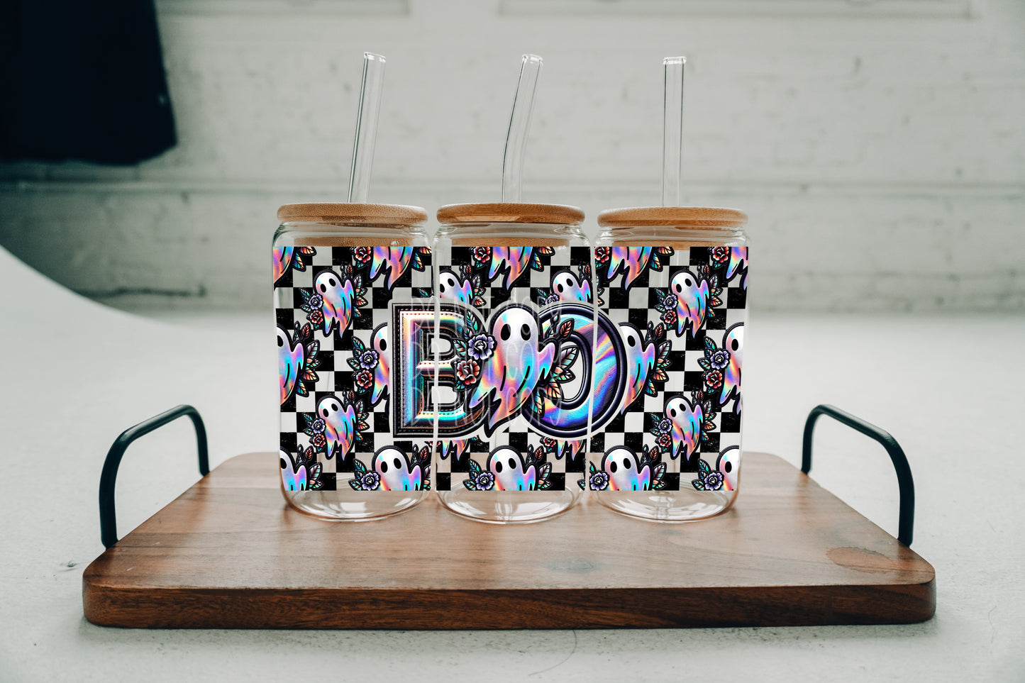 Boo UV DTF Libbey Transfer | Trendy Halloween Libbey Wrap | Ready to Transfer | High Quality | Waterproof UV Transfer