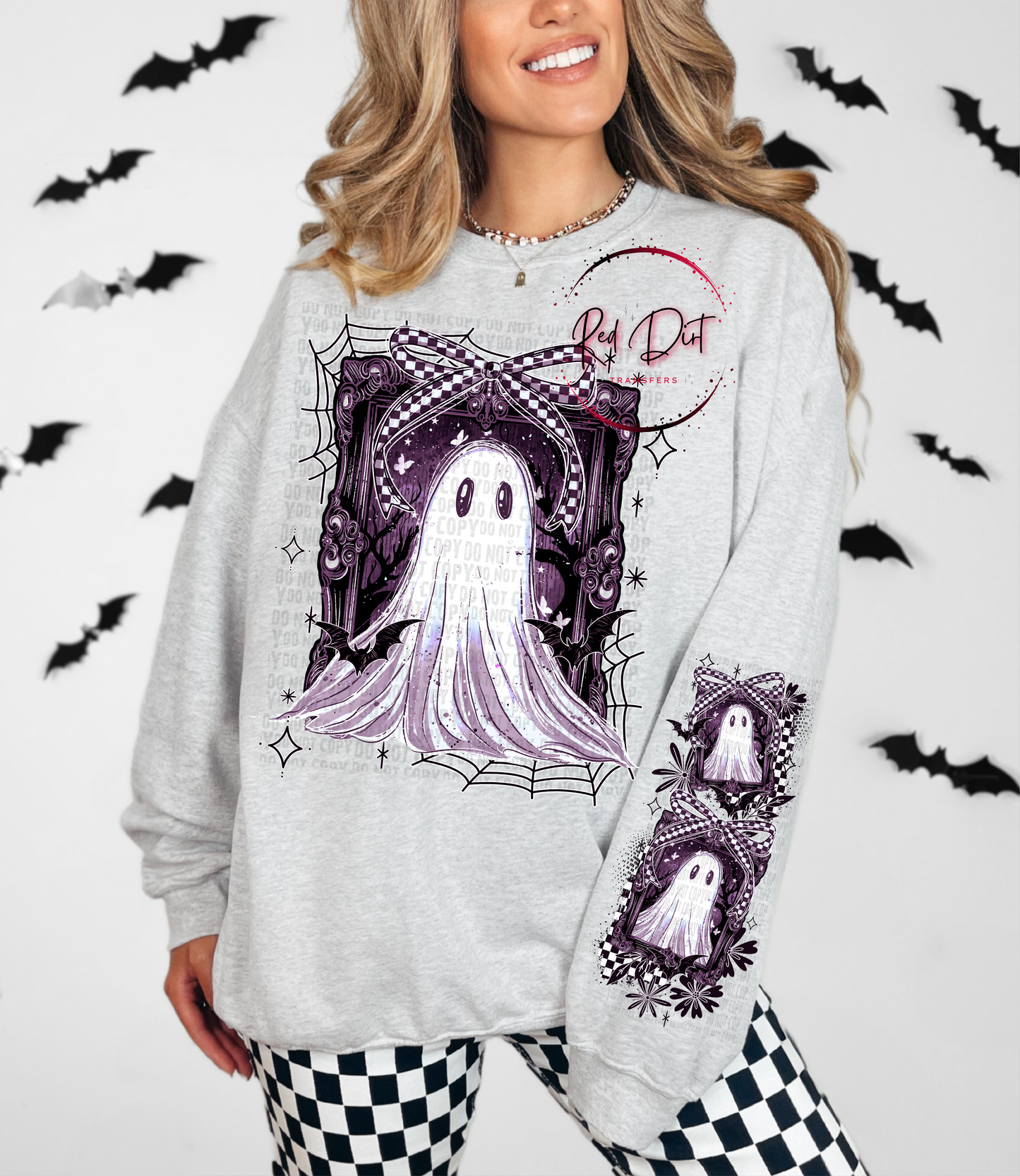 Checkered Bow Sweat Shirt | Trendy Halloween Hoodie | Fast Shipping | Super Soft Shirts for Women