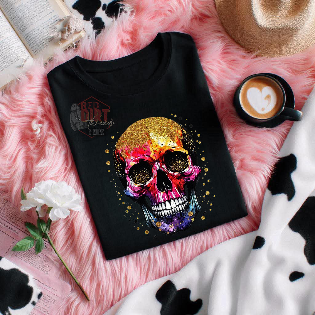 Colorful Skull DTF Transfer | Trendy DTF Transfer | High Quality Image Transfers | Ready to Press | Fast Shipping