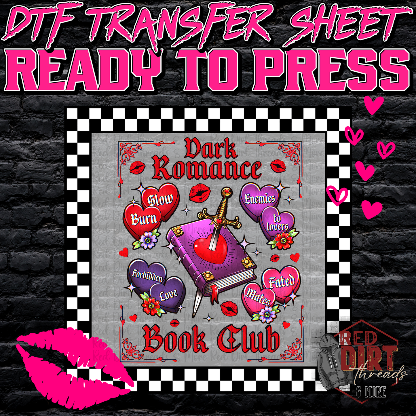 Dark Romance DTF Transfer | Trendy Valentine's Day DTF Transfer | Ready to Press | High Quality DTF Transfers | Fast Shipping