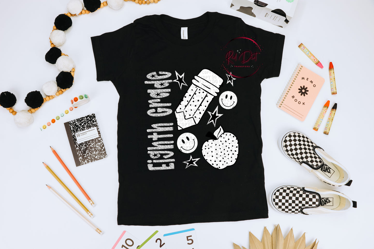 Eighth Grade Dots T-Shirt | Trendy School Shirt | Fast Shipping | Super Soft Shirts for Men/Women/Kid's