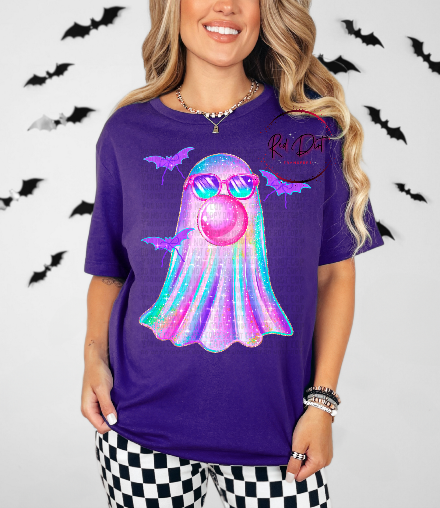 Colorful Ghost (Without Bow) DTF Transfer | Trendy Spooky DTF Transfer | High Quality Image Transfers | Ready to Press | Instant Peel