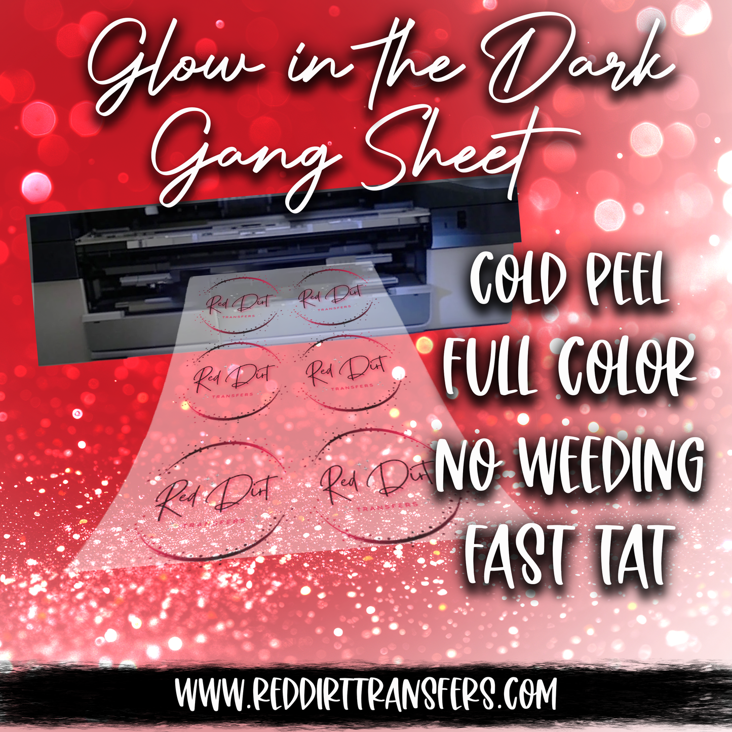 Glow in the Dark Rolling Gang Sheet-Cold Peel Direct to Film