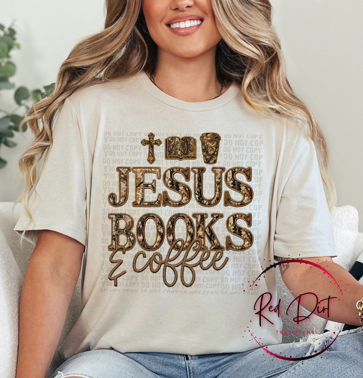 Jesus Books and Coffee DTF Transfer | Trendy Religious DTF Transfer | High Quality Image Transfers | Ready to Press | Instant Peel