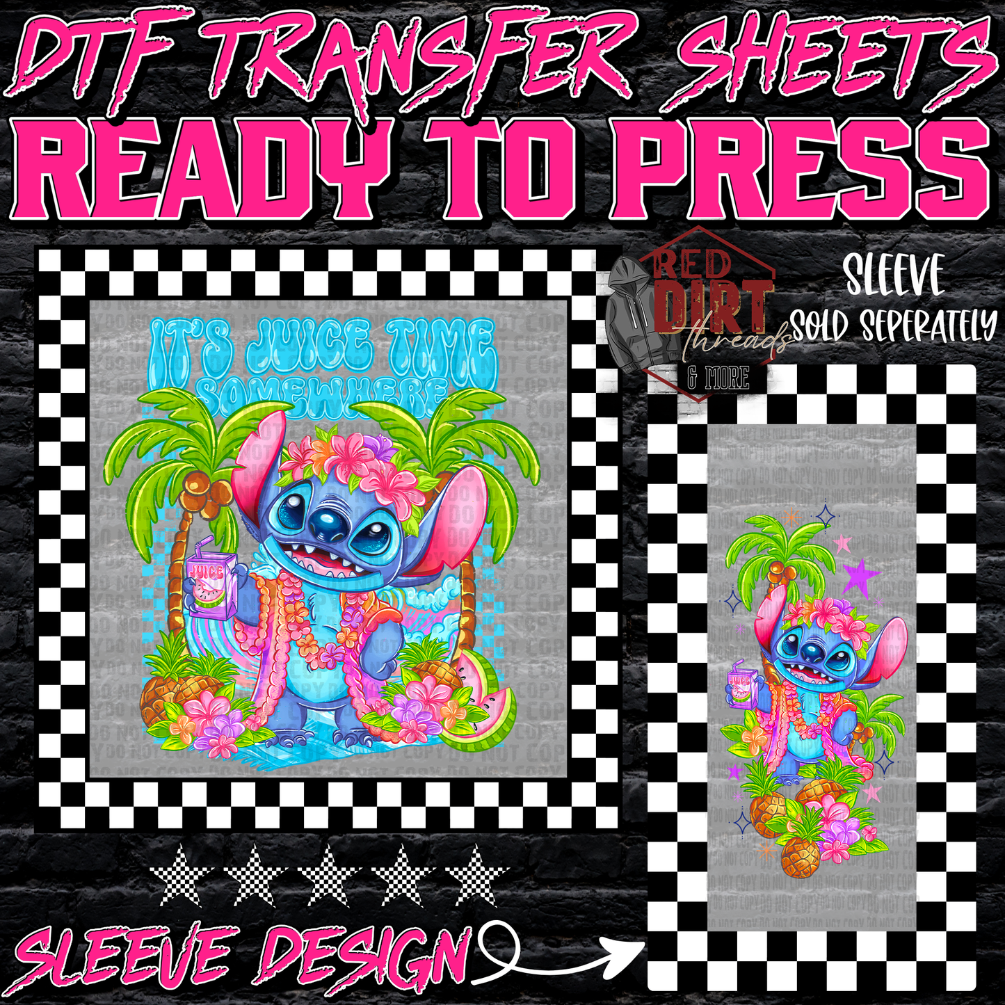 It's Juice Time Somewhere (Blue) DTF Transfer | Trendy DTF Transfer | High Quality Image Transfers | Ready to Press | Fast Shipping