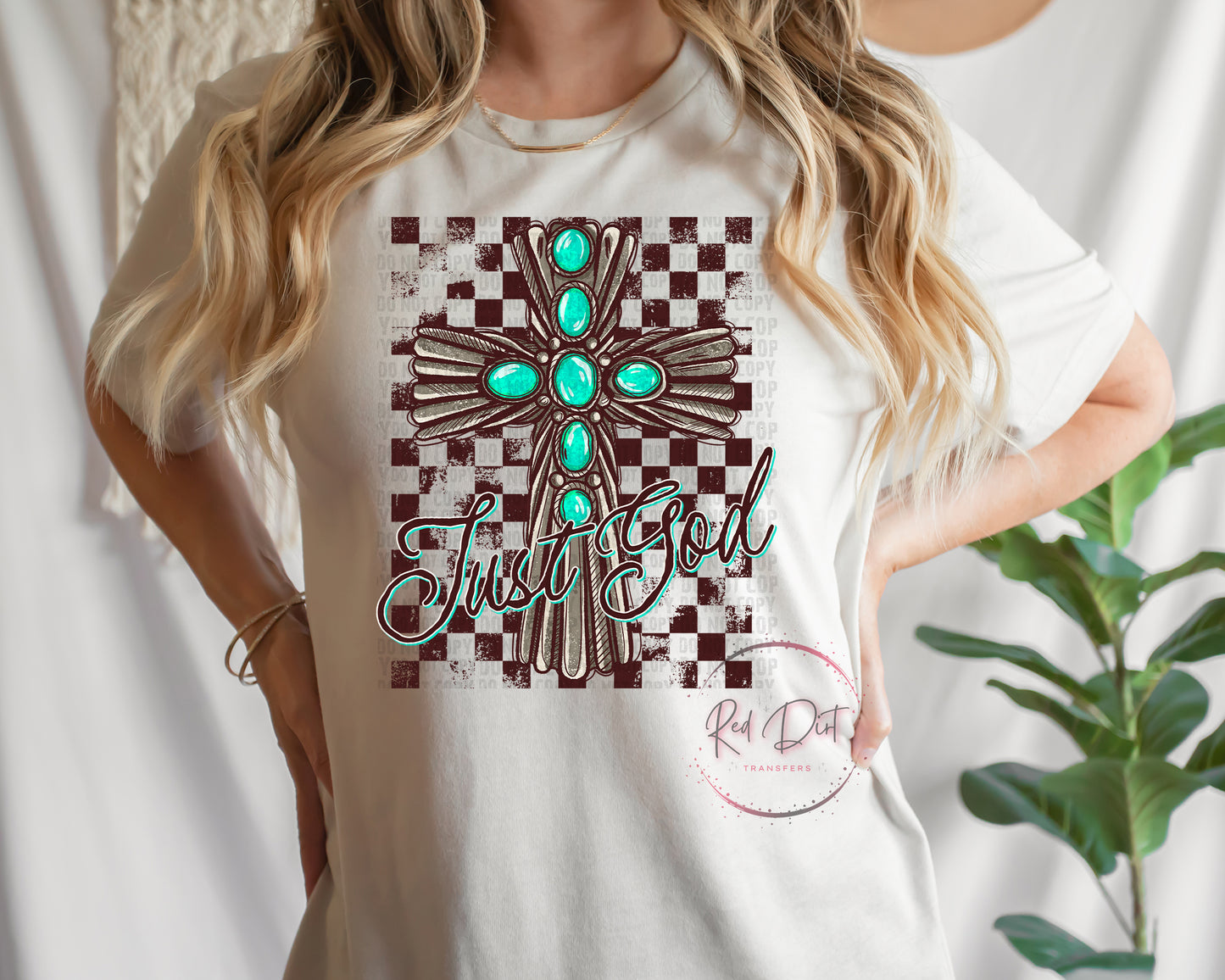 Just God DTF Transfer | Trendy Religious DTF Transfer | High Quality Image Transfers | Ready to Press | Instant Peel