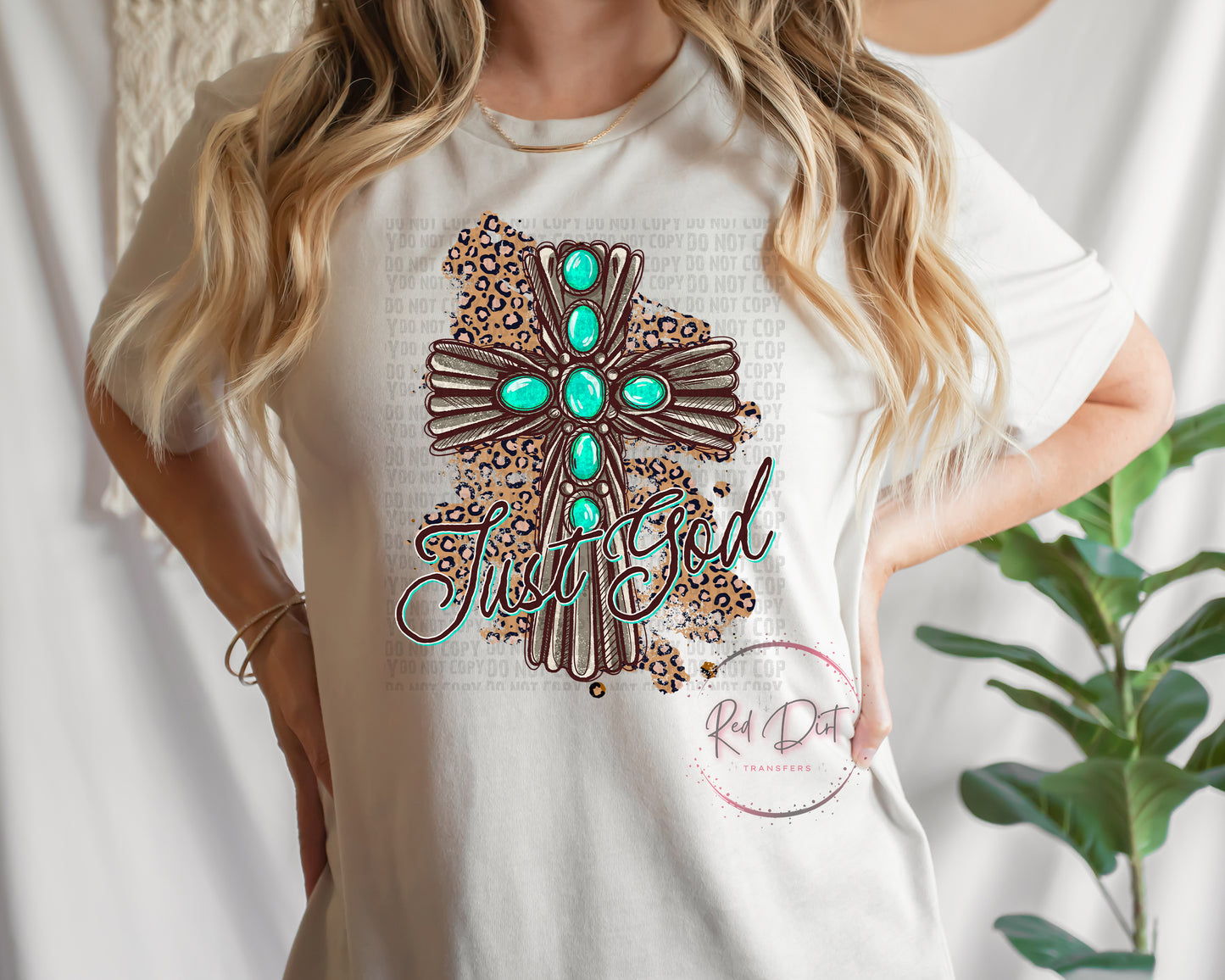 Just God DTF Transfer | Trendy Religious DTF Transfer | High Quality Image Transfers | Ready to Press | Instant Peel