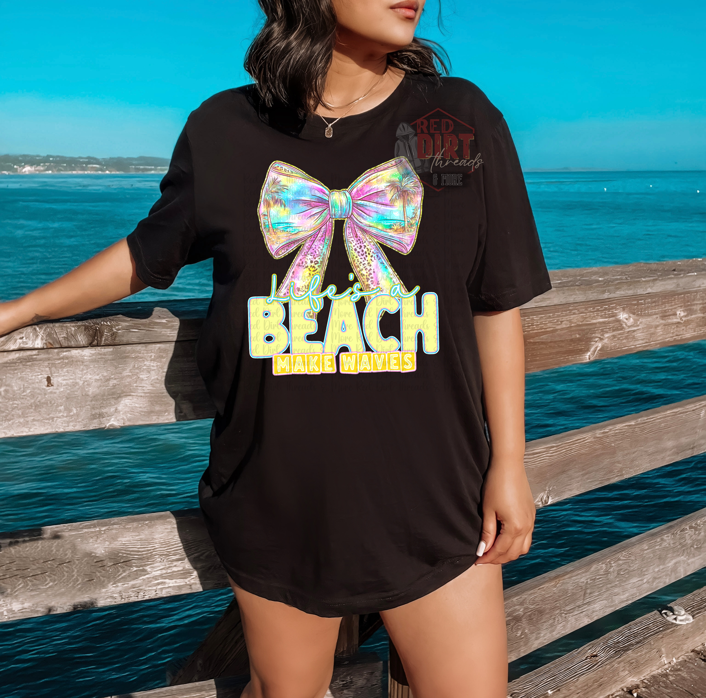 Life's A Beach Make Waves DTF Transfer | Trendy Summer DTF Transfer | High Quality Image Transfers | Ready to Press | Fast Shipping