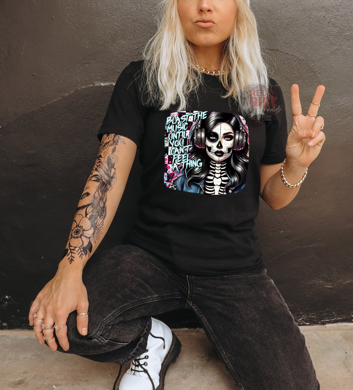 Blast the Music Until You Can't Feel A Thing T-Shirt | Trendy Snarky Shirt | Fast Shipping | Super Soft Shirts for Men/Women/Kid's