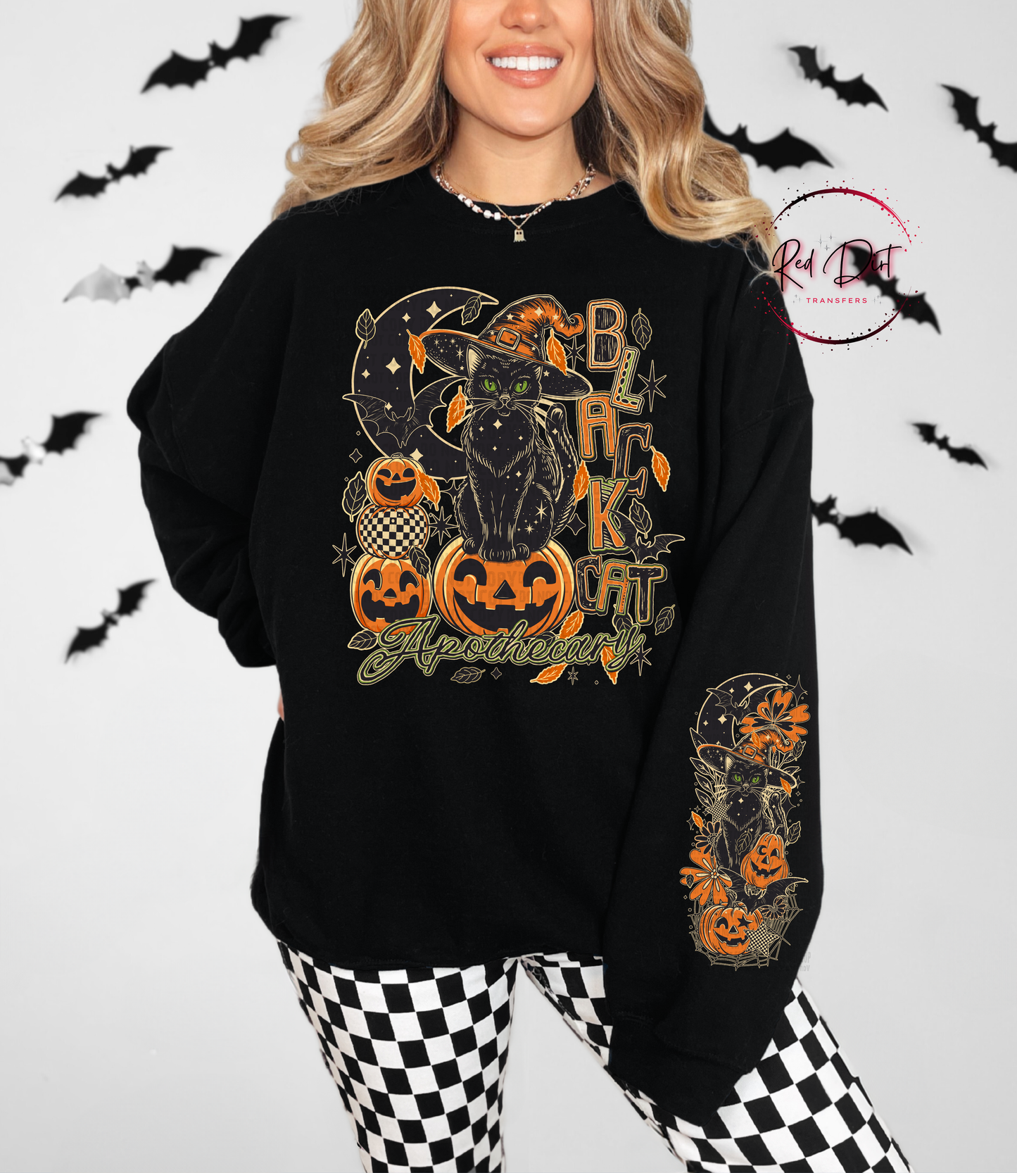 Black Cat Apothecary Sweat Shirt | Trendy Halloween Hoodie | Fast Shipping | Super Soft Shirts for Women
