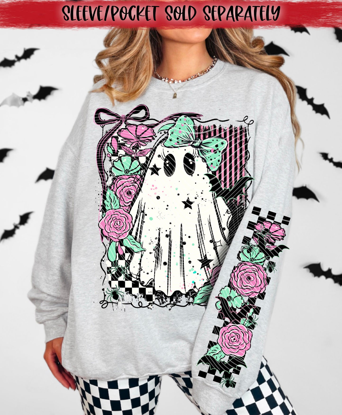 Pastel Ghost DTF Transfer | Trendy Halloween DTF Transfer | High Quality Image Transfers | Ready to Press | Instant Peel
