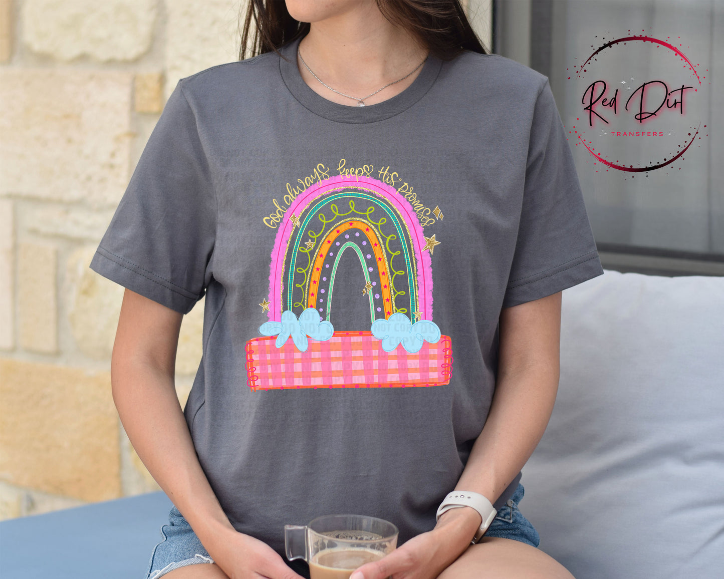 God Always Keeps His Promises DTF Transfer | Christian Rainbow Heat Transfer | Faith Ready to Press Transfer (Copy)
