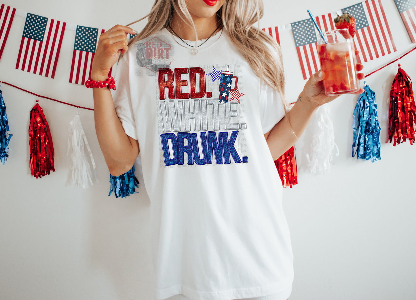 Red White and Drunk DTF Transfer | Trendy Independence Day DTF Transfer | High Quality Image Transfers | Ready to Press | Fast Shipping