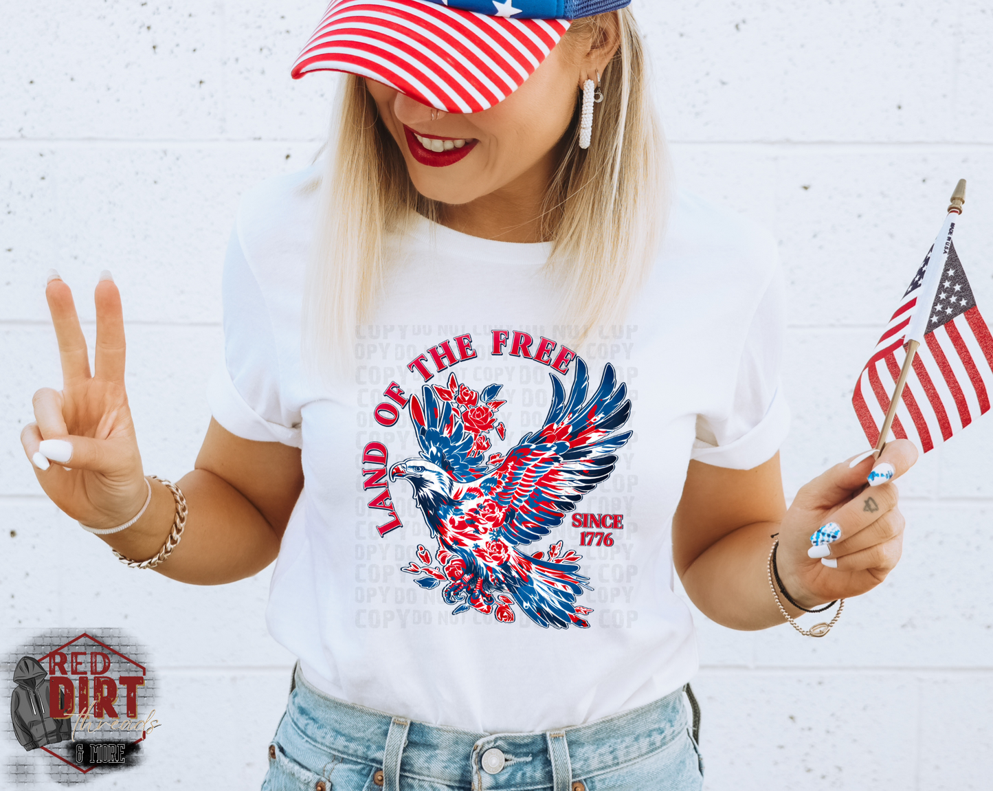 Land of the Free DTF Transfer | Fourth of July DTF Transfers | Ready to Press Transfers | High Quality DTF Transfers | Fast Shipping