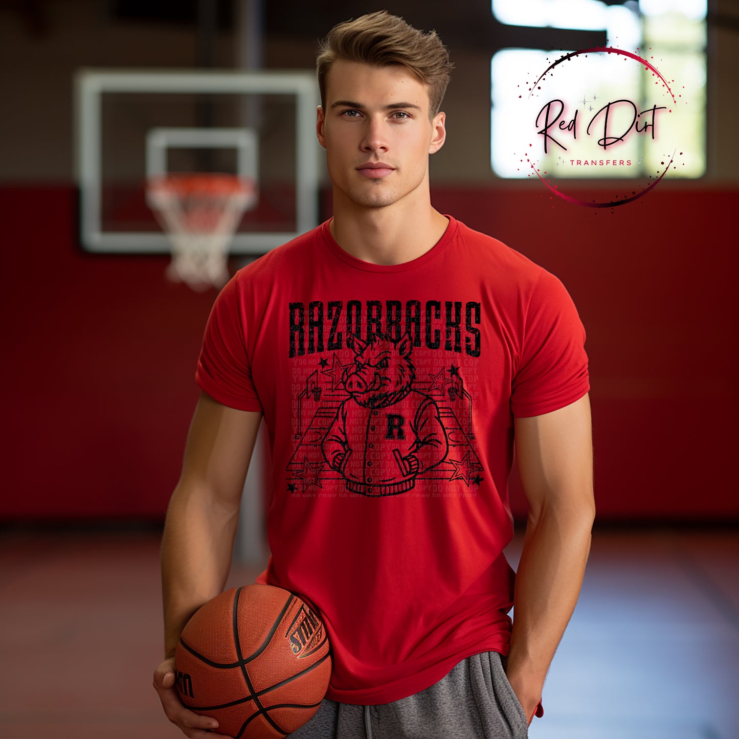 Razorbacks Basketball Letterman DTF Transfer | Trendy School Spirit DTF Transfer | High Quality Image Transfers | Ready to Press | Instant Peel