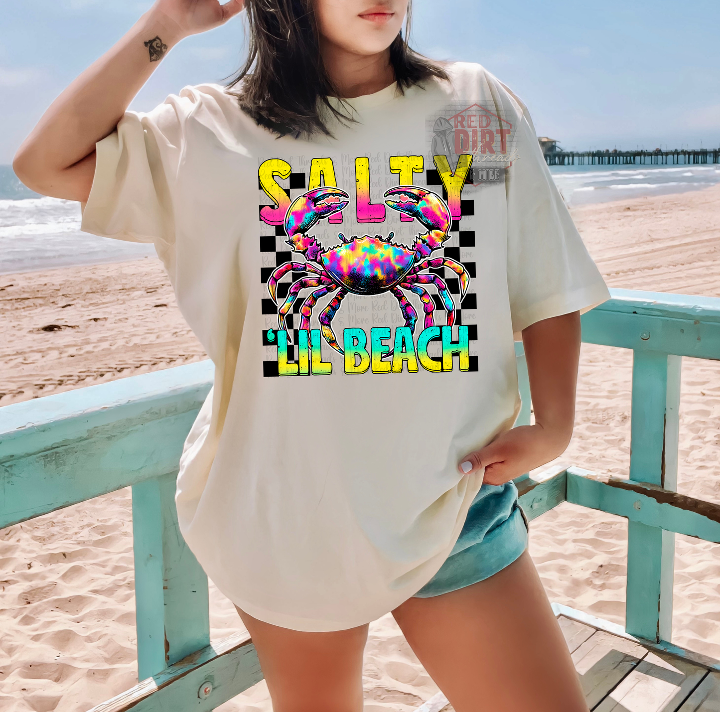 Salty Lil Beach DTF Transfer | Trendy Summer DTF Transfer | High Quality Image Transfers | Ready to Press | Fast Shipping