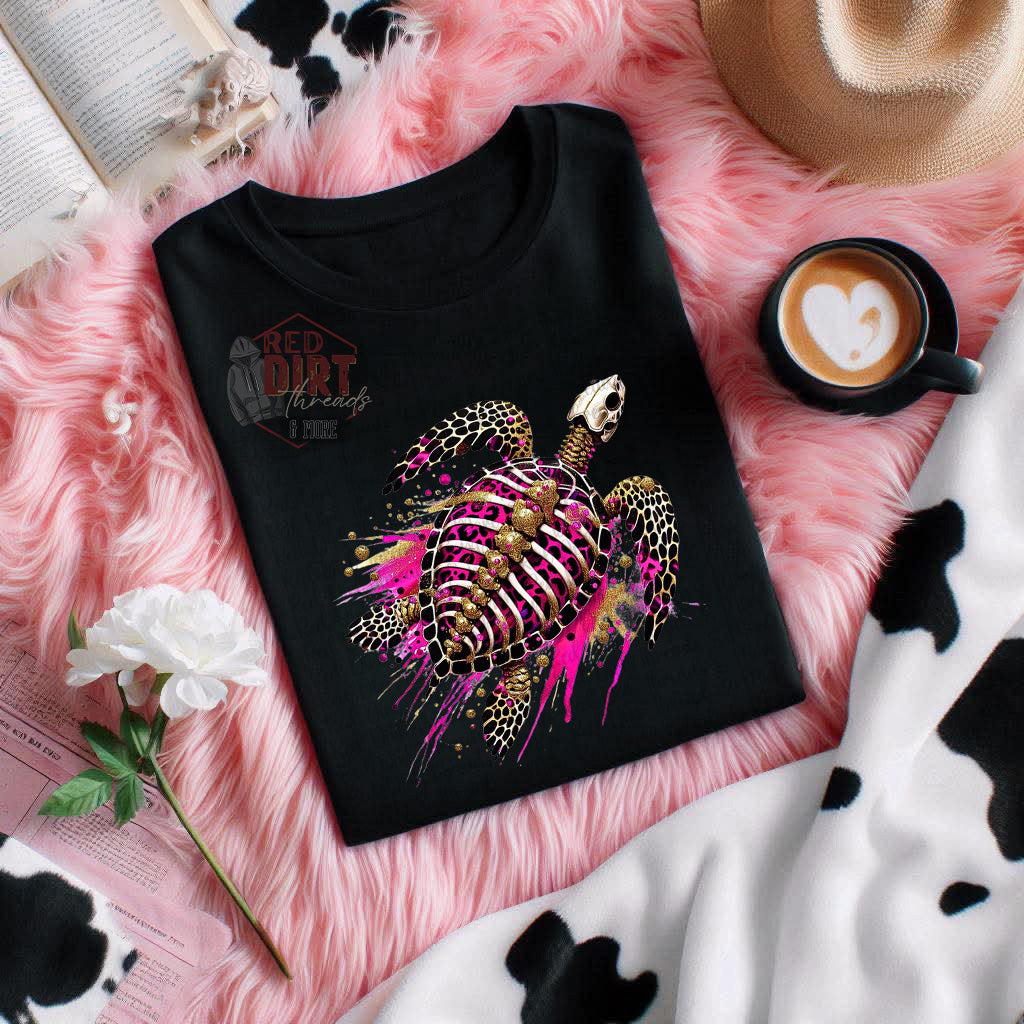 Pink Sea Turtle DTF Transfer | Trendy DTF Transfer | High Quality Image Transfers | Ready to Press | Fast Shipping