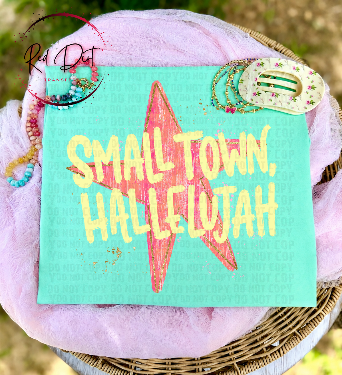 Small Town Hallelujah DTF Transfer | Retro Faith Transfer | Christian Boutique DTF Print | Colorful Religious Transfer