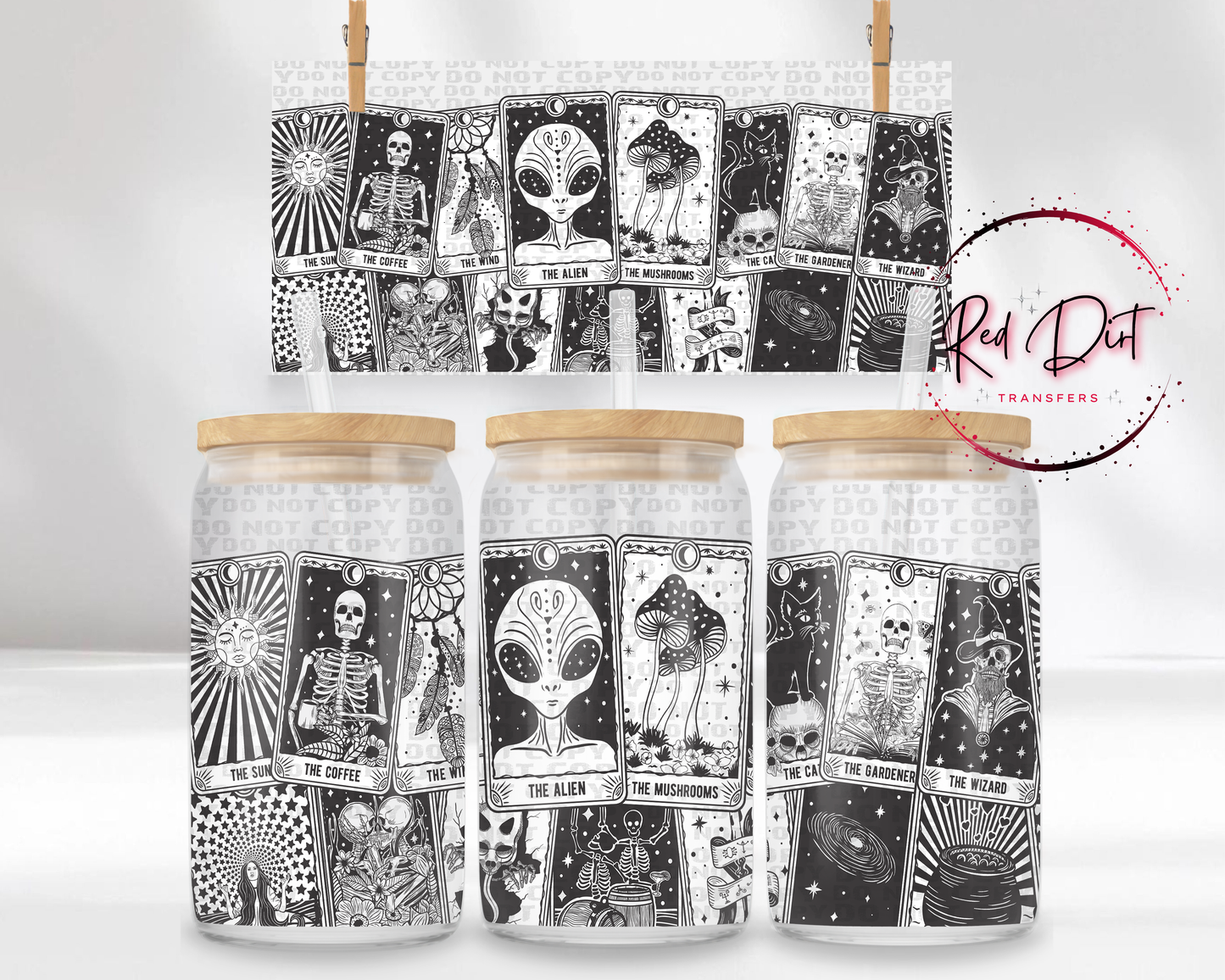 Sarcastic Tarot Cards UV DTF Libbey Transfer | Trendy Snarky Libbey Wrap | Ready to Transfer | High Quality | Waterproof UV Transfer