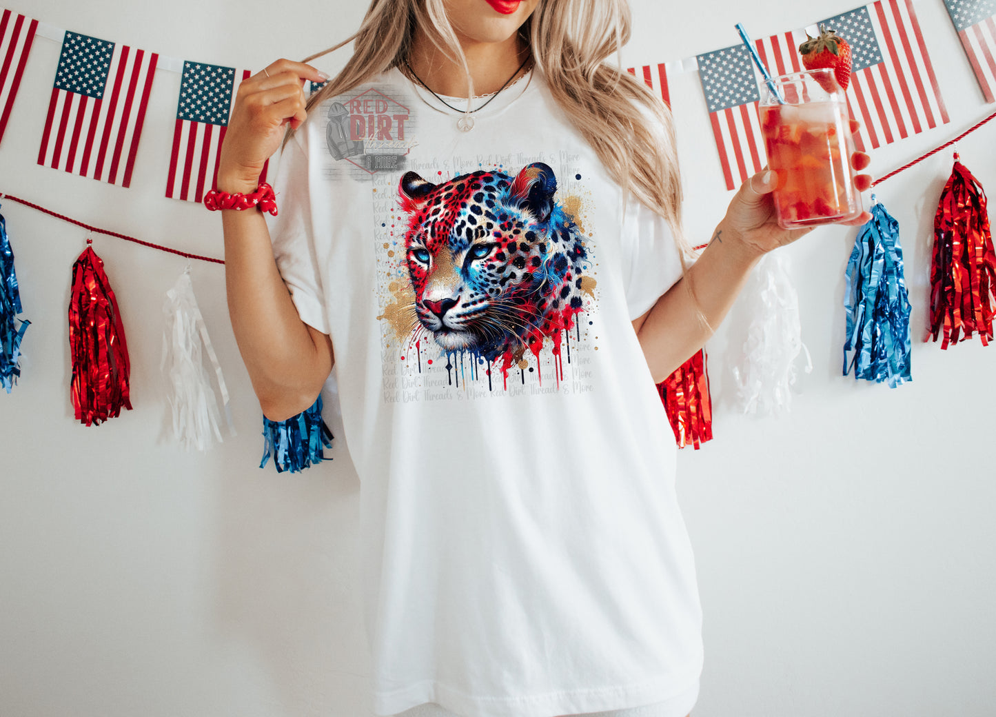 USA Leopard DTF Transfer | Trendy Independence Day DTF Transfer | High Quality Image Transfers | Ready to Press | Fast Shipping
