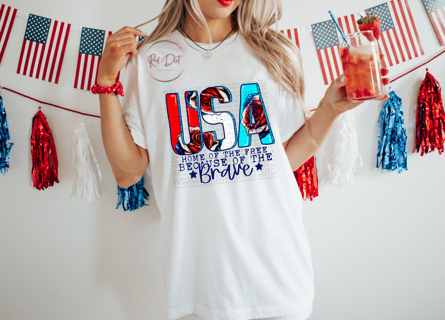 USA Home of the Free Because of the Brave T-Shirt | Trendy Independence Day Shirt | Fast Shipping | Super Soft Shirts for Men/Women/Kid's