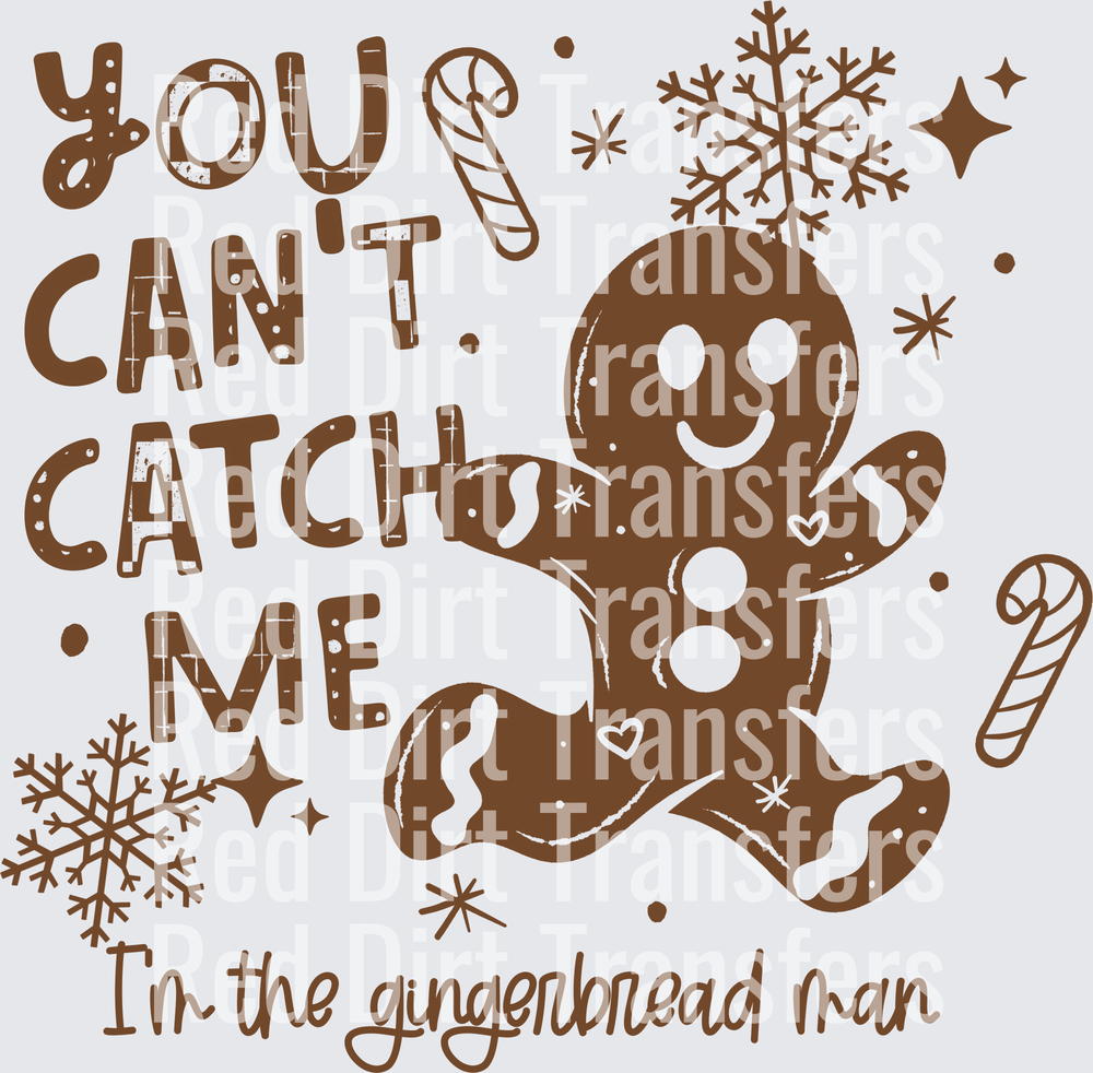 You Can't Catch Me I'm The Gingerbread Man DTF Transfer