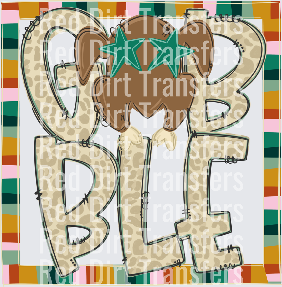 Gobble Leopard Print Turkey Thanksgiving DTF Transfer