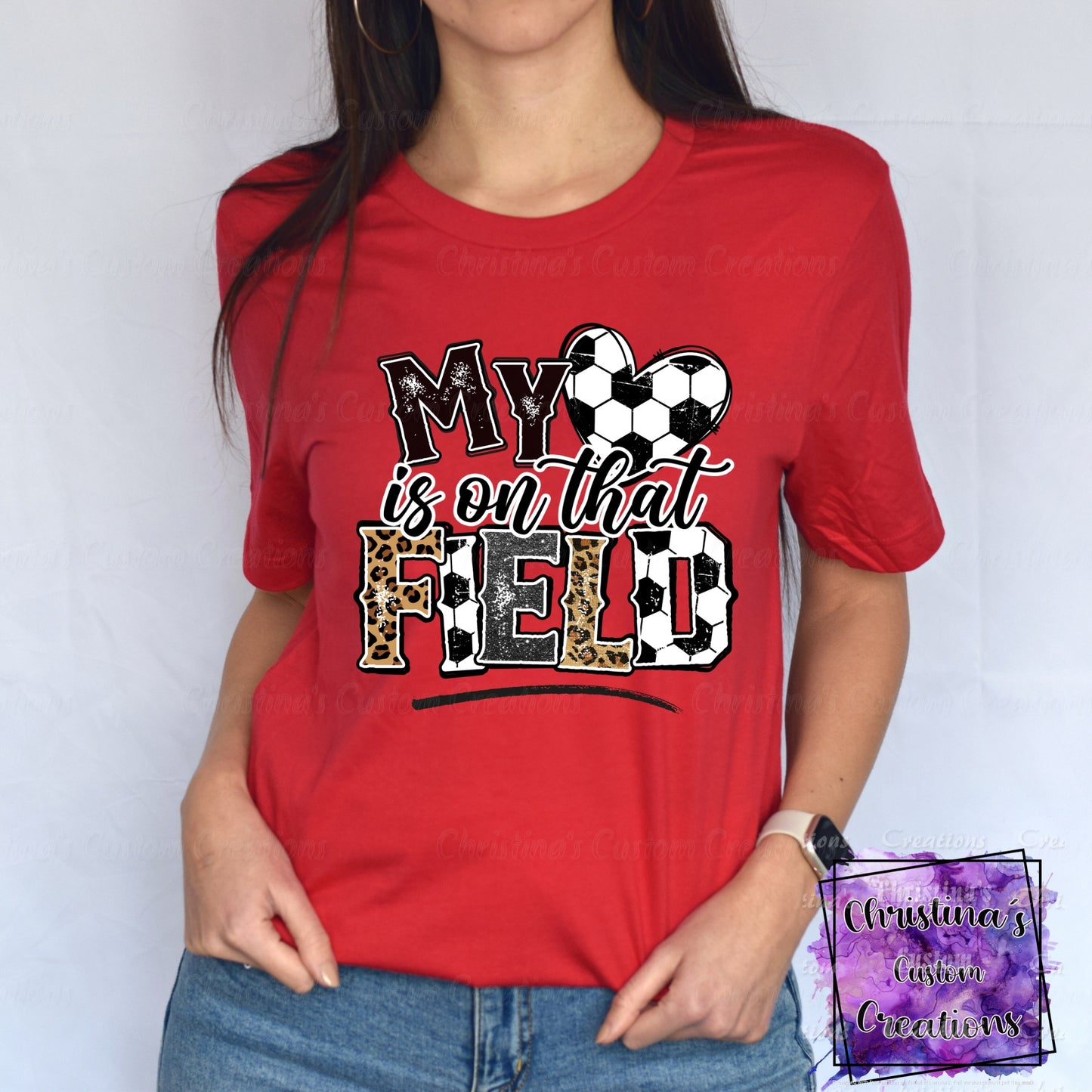 My Heart is on that Field T-Shirt | Trendy Soccer Shirt | Fast Shipping | Super Soft Shirts for Men/Women/Kid's | Bella Canvas