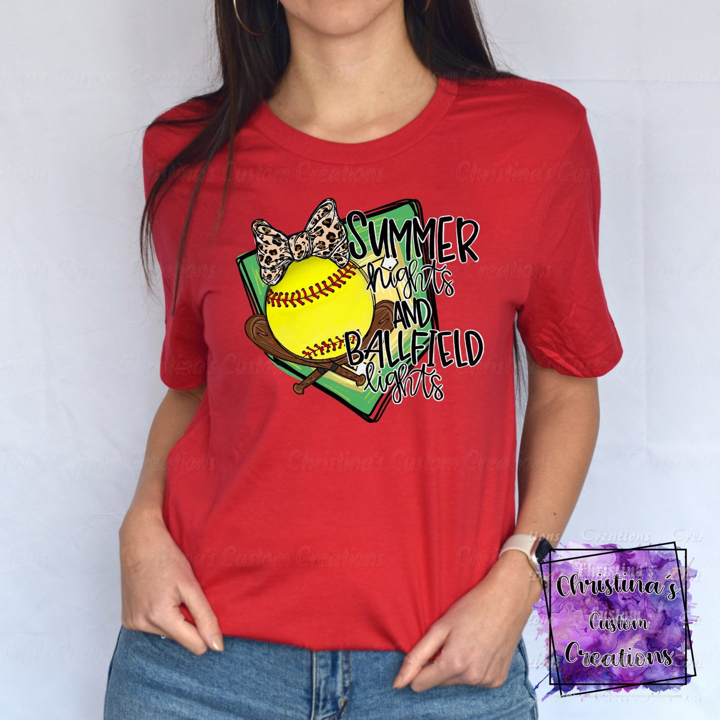 Summer Nights And Ball Field Lights T-Shirt | Trendy Softball Shirt | Fast Shipping | Super Soft Shirts for Men/Women/Kid's | Bella Canvas