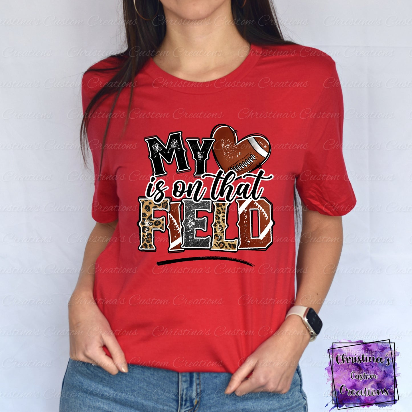 My Heart is on that Field T-Shirt | Trendy Football Shirt | Fast Shipping | Super Soft Shirts for Men/Women/Kid's | Bella Canvas