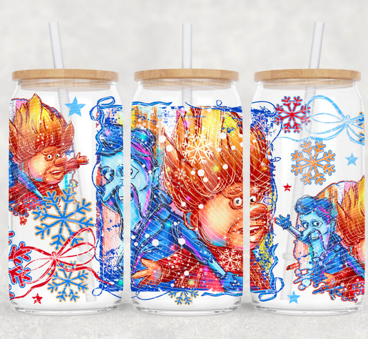 Brothers UV DTF Libbey Transfer | Trendy Christmas Libbey Wrap | Ready to Transfer | High Quality | Waterproof UV Transfer