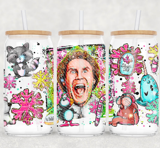 Christmas Elf UV DTF Libbey Transfer | Trendy Christmas Libbey Wrap | Ready to Transfer | High Quality | Waterproof UV Transfer