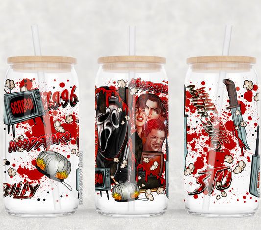 Cowboy Killer UV DTF Libbey Transfer | Trendy Horror Libbey Wrap | Ready to Transfer | High Quality | Waterproof UV Transfer