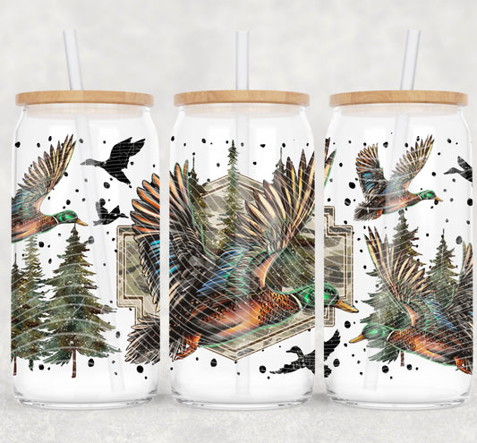 Mallard Duck (No Bow) UV DTF Libbey Transfer | Trendy Hunting Libbey Wrap | Ready to Transfer | High Quality | Waterproof UV Transfer