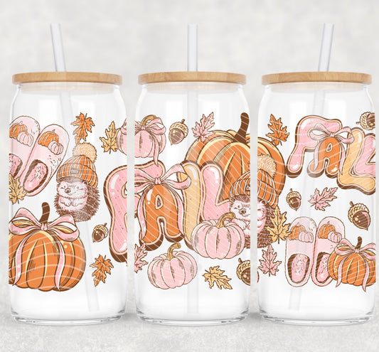 The Season of Cozy UV DTF Libbey Transfer | Trendy Fall Libbey Wrap | Ready to Transfer | High Quality | Waterproof UV Transfer