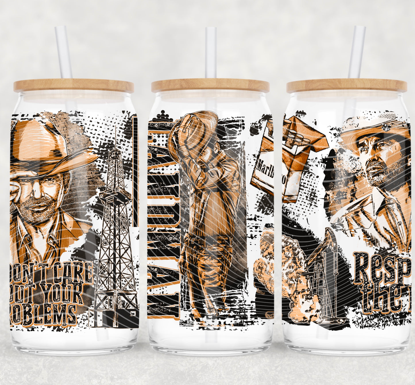 Land Oil UV DTF Libbey Transfer | Trendy TV Show Libbey Wrap | Ready to Transfer | High Quality | Waterproof UV Transfer