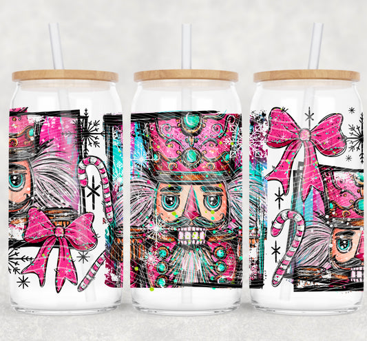 Nut Cracker Selfie UV DTF Libbey Transfer | Trendy Christmas Libbey Wrap | Ready to Transfer | High Quality | Waterproof UV Transfer